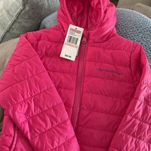 Vineyard Vines Kids Bright Pink Puffer Coat